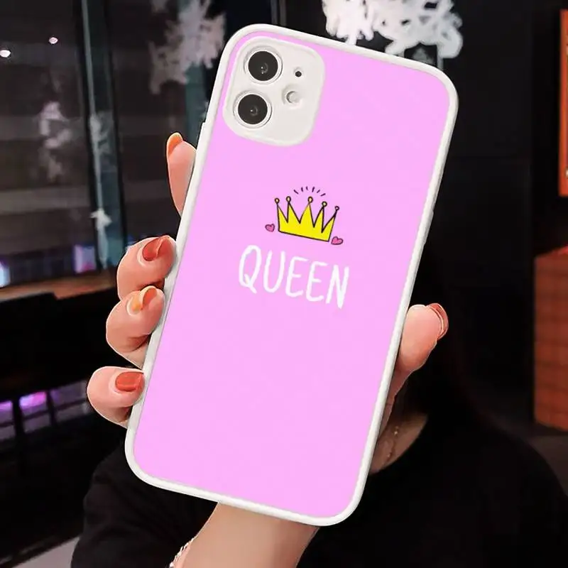 Matte Crown King Queen Phone Case Matte transparent For White iPhone 12 Mini 11 Pro XR XS Max 7 8 Plus X Back Cover
Matte Crown King Queen Phone Case Matte transparent For White iPhone 12 Mini 11 Pro XR XS Max 7 8 Plus X Back Cover