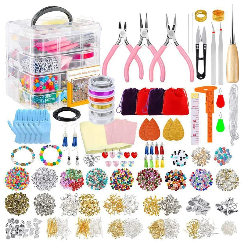 Jewelry Making Toolbox with Beads Jewelry Pliers for Making and Repairing Necklaces, Bracelets and Earrings
Jewelry Making Toolbox with Beads Jewelry Pliers for Making and Repairing Necklaces, Bracelets and Earrings