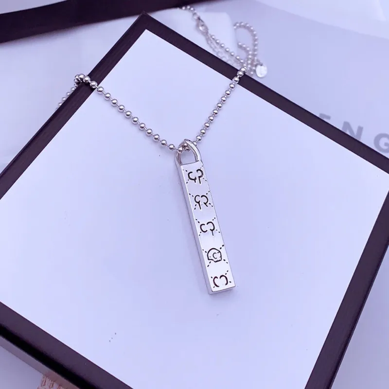 

925 Sterling Silver Necklace elf skeleton ghost series strip pendant fashion simple necklace