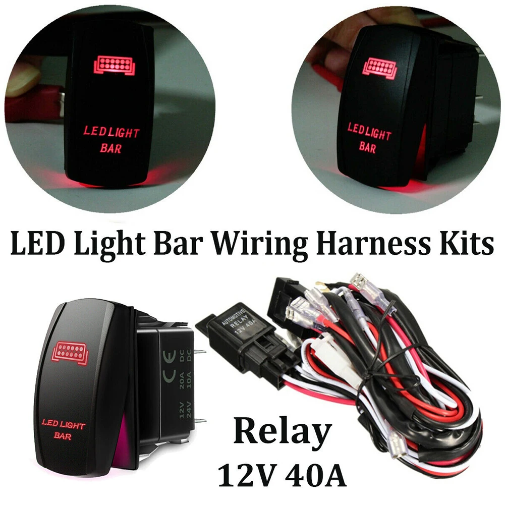 Universal Hareness Kit 12V SUV ATV Red LED Light Bar Rocker Switch Wiring Harness 40A Relay Fuse Kit
Universal Hareness Kit 12V SUV ATV Red LED Light Bar Rocker Switch Wiring Harness 40A Relay Fuse Kit