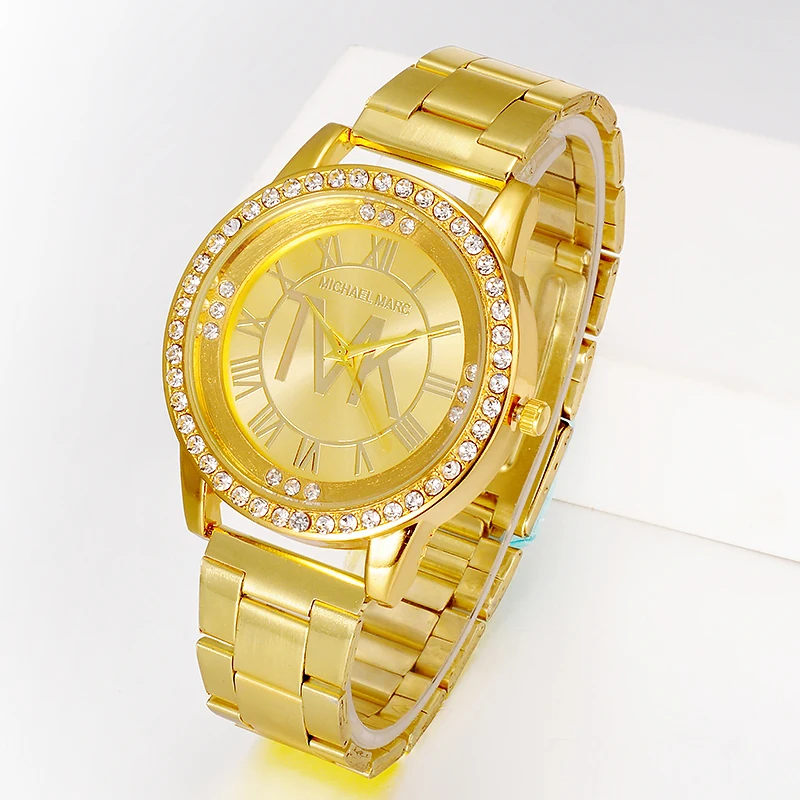 Женские часы Reloj Роскошные со стразами из нержавеющей стали | Наручные