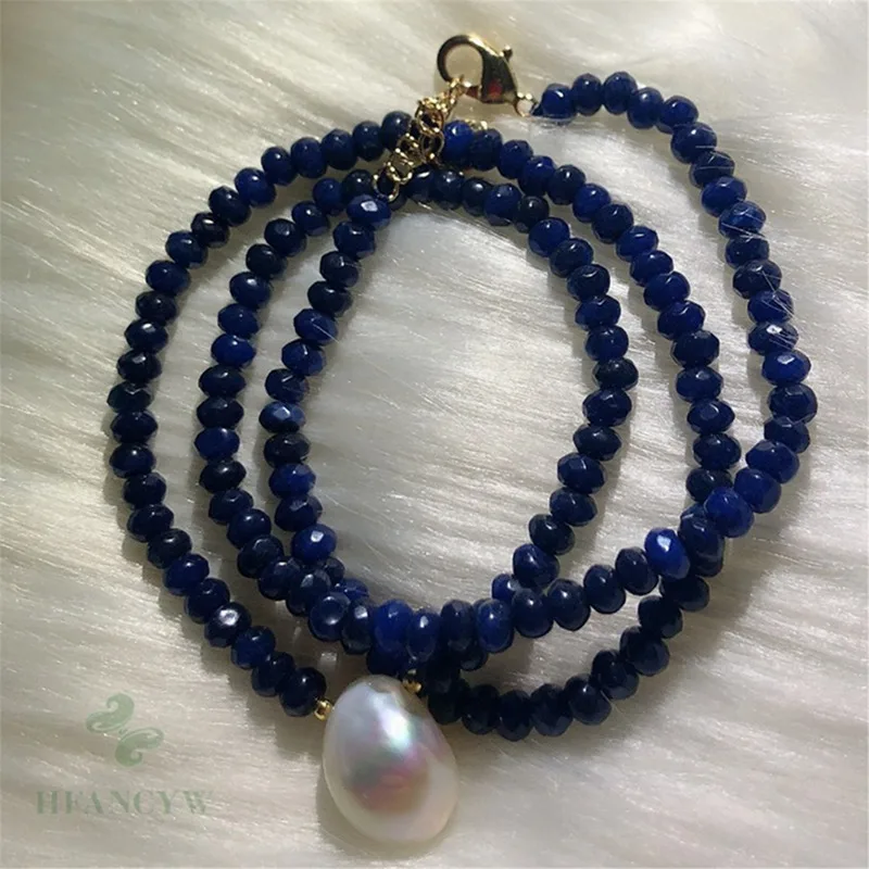 2x4mm Blue Chalcedony White Baroque Pearl Necklace 18 inches Diy Chain Flawless Cultured Wedding Accessories Gift Women Chic 
2x4mm Blue Chalcedony White Baroque Pearl Necklace 18 inches Diy Chain Flawless Cultured Wedding Accessories Gift Women Chic