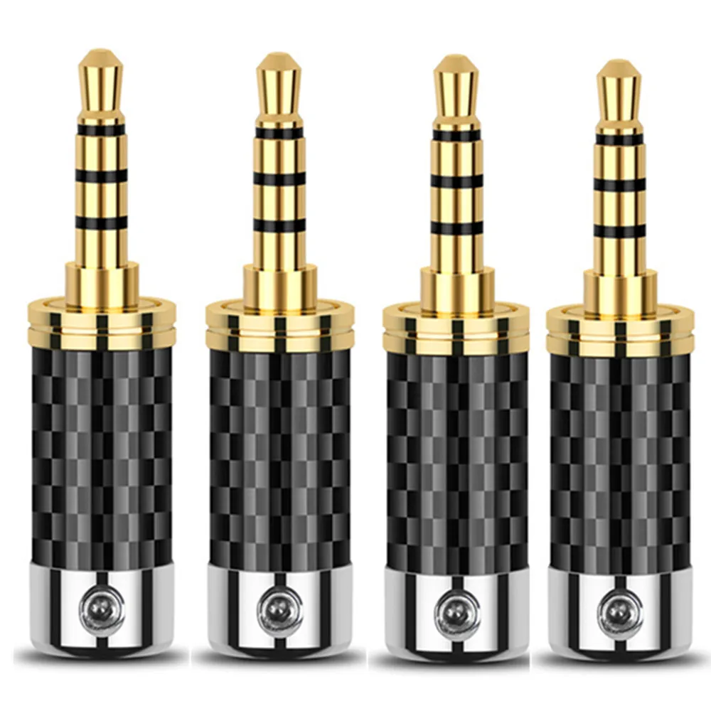 Headphone Plug 3.5mm 4 Pole Carbon Fiber Gold Plating High end Audio Plug Adapter Jack 3 5 for Soldering Earphone Wire Connector
Headphone Plug 3.5mm 4 Pole Carbon Fiber Gold Plating High end Audio Plug Adapter Jack 3 5 for Soldering Earphone Wire Connector