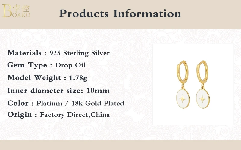 BOAKO Anise Star Earrings For Women 925 Sterling Silver Earrings Dangle Piercing Oreille Ear Cuffs Pendientes #12.3 
BOAKO Anise Star Earrings For Women 925 Sterling Silver Earrings Dangle Piercing Oreille Ear Cuffs Pendientes #12.3