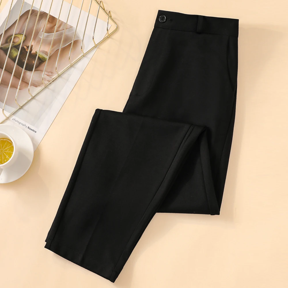 2022 Spring Women's Casual Straight Pants Plus Size High Waist Ankle-Length Trousers Plus Size Simple Black Pants Women
2022 Spring Women's Casual Straight Pants Plus Size High Waist Ankle-Length Trousers Plus Size Simple Black Pants Women