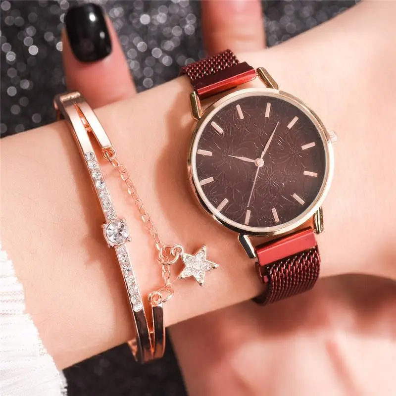 Luxury Rose Gold Women Mesh Magnet Buckle Watches Hot Fashion Flowers Elegant Ladies Wristwatches Female Magnetic Watch Clock
Luxury Rose Gold Women Mesh Magnet Buckle Watches Hot Fashion Flowers Elegant Ladies Wristwatches Female Magnetic Watch Clock