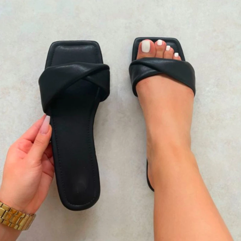 2021 Summer New Style Fashion Casual Solid Color Square Head Open Toe Flat Bottom Outdoor Large Size Female Slippers
2021 Summer New Style Fashion Casual Solid Color Square Head Open Toe Flat Bottom Outdoor Large Size Female Slippers