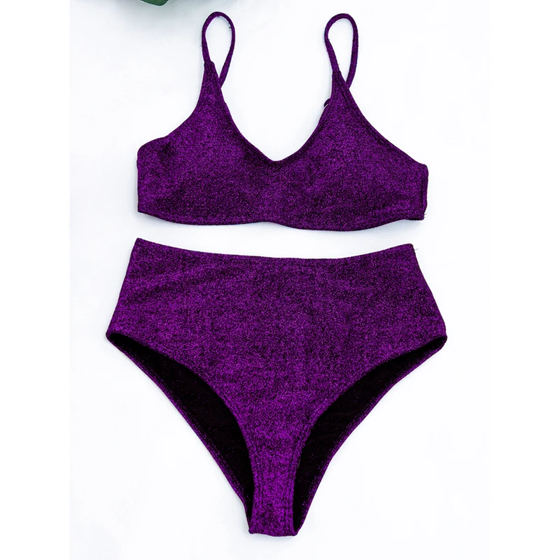 Autuspin Fashion Bikini Pad Push Up Women's Swimsuit High Waist Sexy Bathing Suit Women Casual Beach Swimwear Brazilian Biquini | Женская
