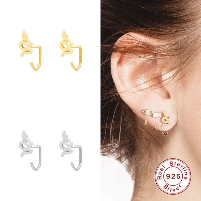 CANNER 100% Real 925 Sterling Stud Earring Fashion Jewelry Snake/Eyes/Heart C-shape Dangle Earrings For Women Valentine Gifts
CANNER 100% Real 925 Sterling Stud Earring Fashion Jewelry Snake/Eyes/Heart C-shape Dangle Earrings For Women Valentine Gifts