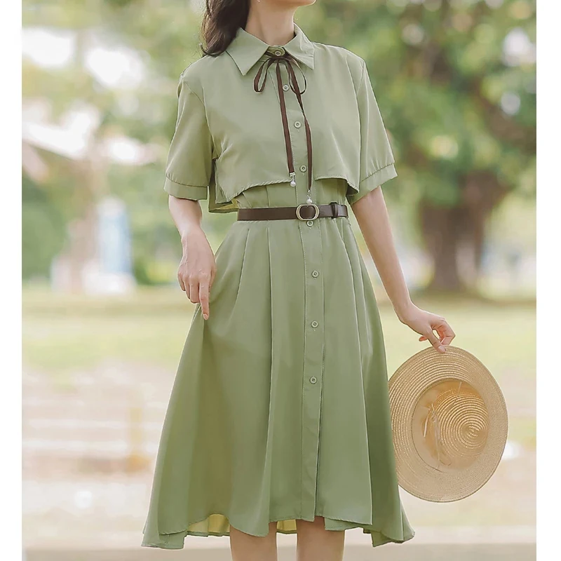 Polo Collar Single-Breasted Shirts Dresses with Belted High Waist Bowtie Elegant Shirt Dress Plus Size Vestidos Mujer
Polo Collar Single-Breasted Shirts Dresses with Belted High Waist Bowtie Elegant Shirt Dress Plus Size Vestidos Mujer