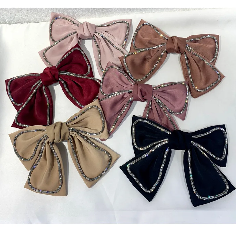 Fashion Korean Hair Accessories Shiny Rhinestone Edged Bow Top Clip Japanese Adult Back Head Spring Clip Hairpin
Fashion Korean Hair Accessories Shiny Rhinestone Edged Bow Top Clip Japanese Adult Back Head Spring Clip Hairpin