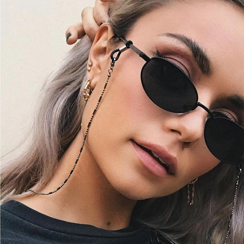 

Minimalistischen Stil Balck Perle Kette Brillen Kette Lanyard Lesebrille Ketten Frauen Zubehr Sonnenbrille Halten Straps Cords