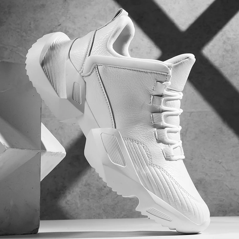 OBLYSTEP Autumn New Men's Sports Shoes Thick-soled Increased Casual Shoes White/black Leather Windproof Jogging Shoes
OBLYSTEP Autumn New Men's Sports Shoes Thick-soled Increased Casual Shoes White/black Leather Windproof Jogging Shoes