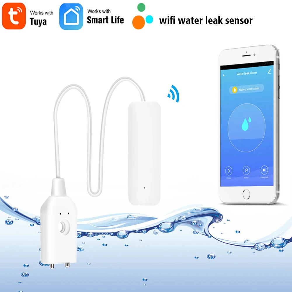Tuya WiFi Water Leak Sensor Alarm Water Flood Leak Alarm Home Water Overflow Security Smartlife APP Notification Alerts System
Tuya WiFi Water Leak Sensor Alarm Water Flood Leak Alarm Home Water Overflow Security Smartlife APP Notification Alerts System
