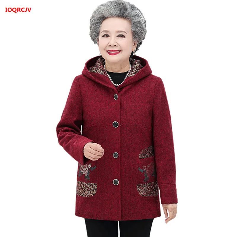 Women Autumn Woolen Coat Large Size Loose Hooded Jacket Middle Age Female Wool Jacket Grandma Cardigan Outwear Plus Size 5XL1691
Women Autumn Woolen Coat Large Size Loose Hooded Jacket Middle Age Female Wool Jacket Grandma Cardigan Outwear Plus Size 5XL1691
