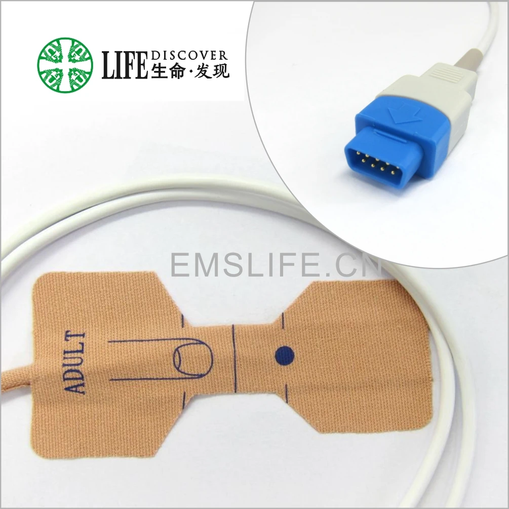 GE Trusignal DB9, клейкий одноразовый многоразовый датчик кислорода Spo2 для взрослых 
GE Trusignal DB9, клейкий одноразовый многоразовый датчик кислорода Spo2 для взрослых