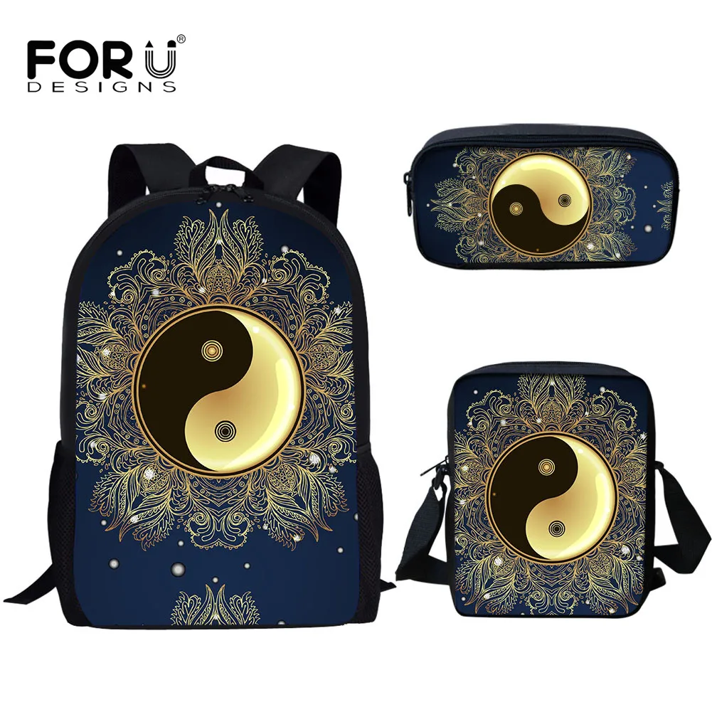 FORUDESIGNS Yinyang Pattern Print School Backpack for Student Mutipurpose Daypack and Lunch Bag Penbags 3Pcs Set Campus Bag
FORUDESIGNS Yinyang Pattern Print School Backpack for Student Mutipurpose Daypack and Lunch Bag Penbags 3Pcs Set Campus Bag