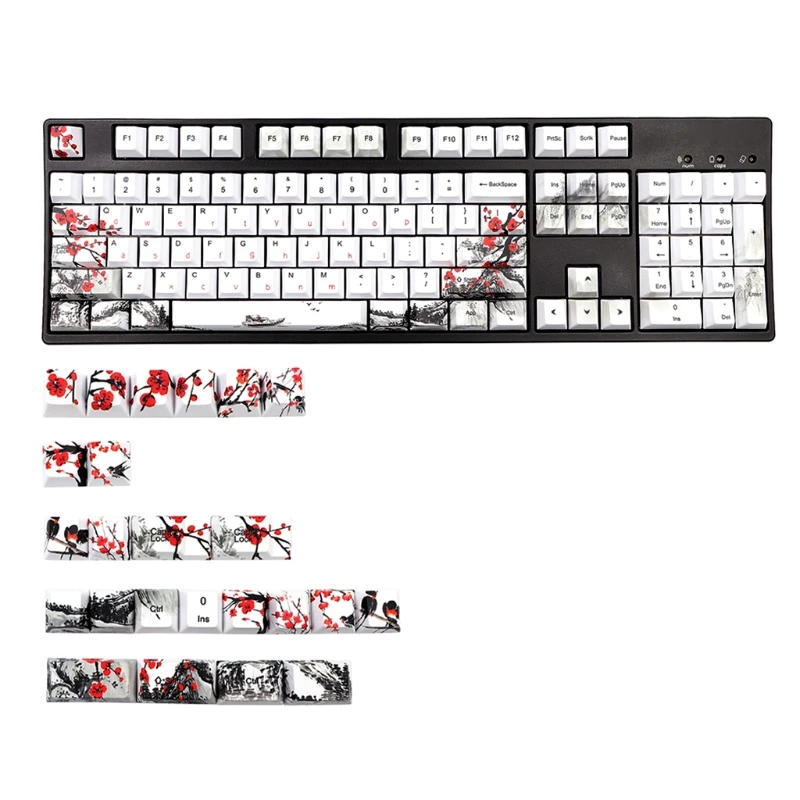 128 Keys Cherry Profile DYE-Sub Plum Blossom PBT Keycap Dye Sublimation With 1.75U 2U Shift 6.25U Spacebar for MX Switch
128 Keys Cherry Profile DYE-Sub Plum Blossom PBT Keycap Dye Sublimation With 1.75U 2U Shift 6.25U Spacebar for MX Switch