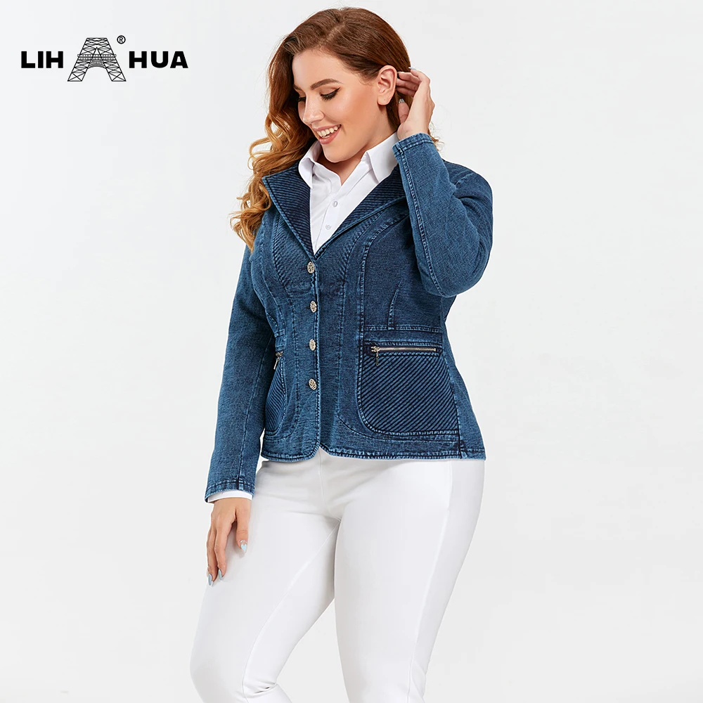LIH HUA Women's Jacket Plus Size Tailored Denim Jacket Cotton Knitted Busine Suit Blouses Fashion Cotton Knitted Chaquetas
LIH HUA Women's Jacket Plus Size Tailored Denim Jacket Cotton Knitted Busine Suit Blouses Fashion Cotton Knitted Chaquetas