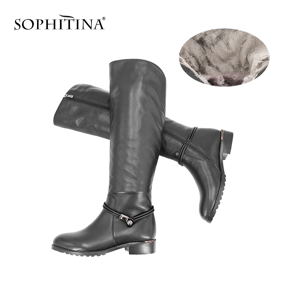 SOPHITINA Women Square Heel Knee-Hight Boots 2019 Basic Round Toe Cow Leather Shoe With Fur Wool Lining Handmade Warm Boots B31
SOPHITINA Women Square Heel Knee-Hight Boots 2019 Basic Round Toe Cow Leather Shoe With Fur Wool Lining Handmade Warm Boots B31