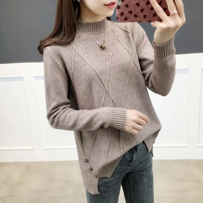 Knitted Pullovers Loose Turtleneck Female Jumper Autumn Winter Casual Sweaters Women Shirt Long Sleeve Loose Sweater
Knitted Pullovers Loose Turtleneck Female Jumper Autumn Winter Casual Sweaters Women Shirt Long Sleeve Loose Sweater