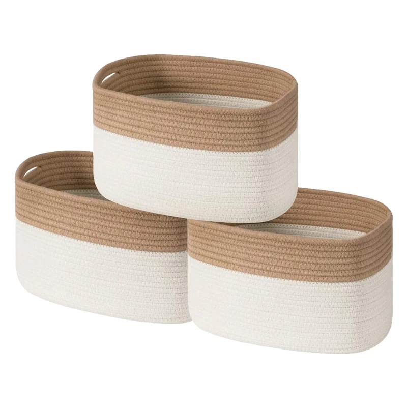 Woven Cotton Rope Basket Set of 3 with Handles,Storage Baskets for Organizing Nursery,Toy,Shelves
Woven Cotton Rope Basket Set of 3 with Handles,Storage Baskets for Organizing Nursery,Toy,Shelves
