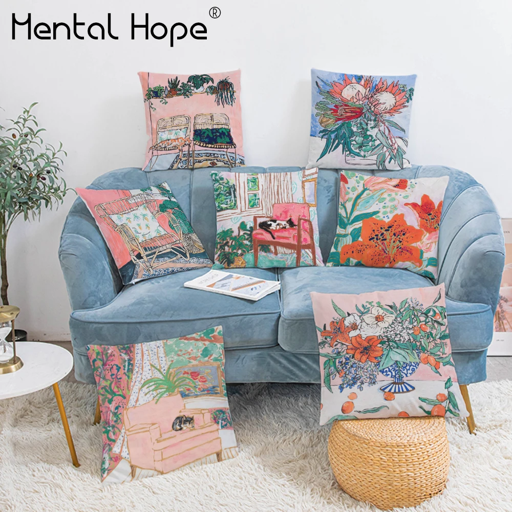 Plant Style Cushion Cover Flower Print Sofa Throw Pillow Cover Home Decor Plush Vase Decorative Square Pillowcase
Plant Style Cushion Cover Flower Print Sofa Throw Pillow Cover Home Decor Plush Vase Decorative Square Pillowcase
