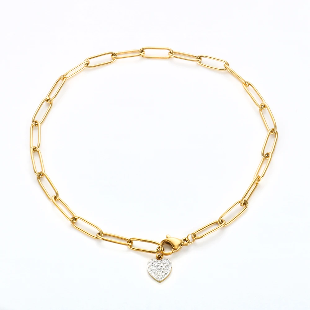 Personality High Quality Full Drill Peach Heart Stainless Steel Chain Foot Non Fading Titanium Steel CZ Heart Charm Anklet
Personality High Quality Full Drill Peach Heart Stainless Steel Chain Foot Non Fading Titanium Steel CZ Heart Charm Anklet
