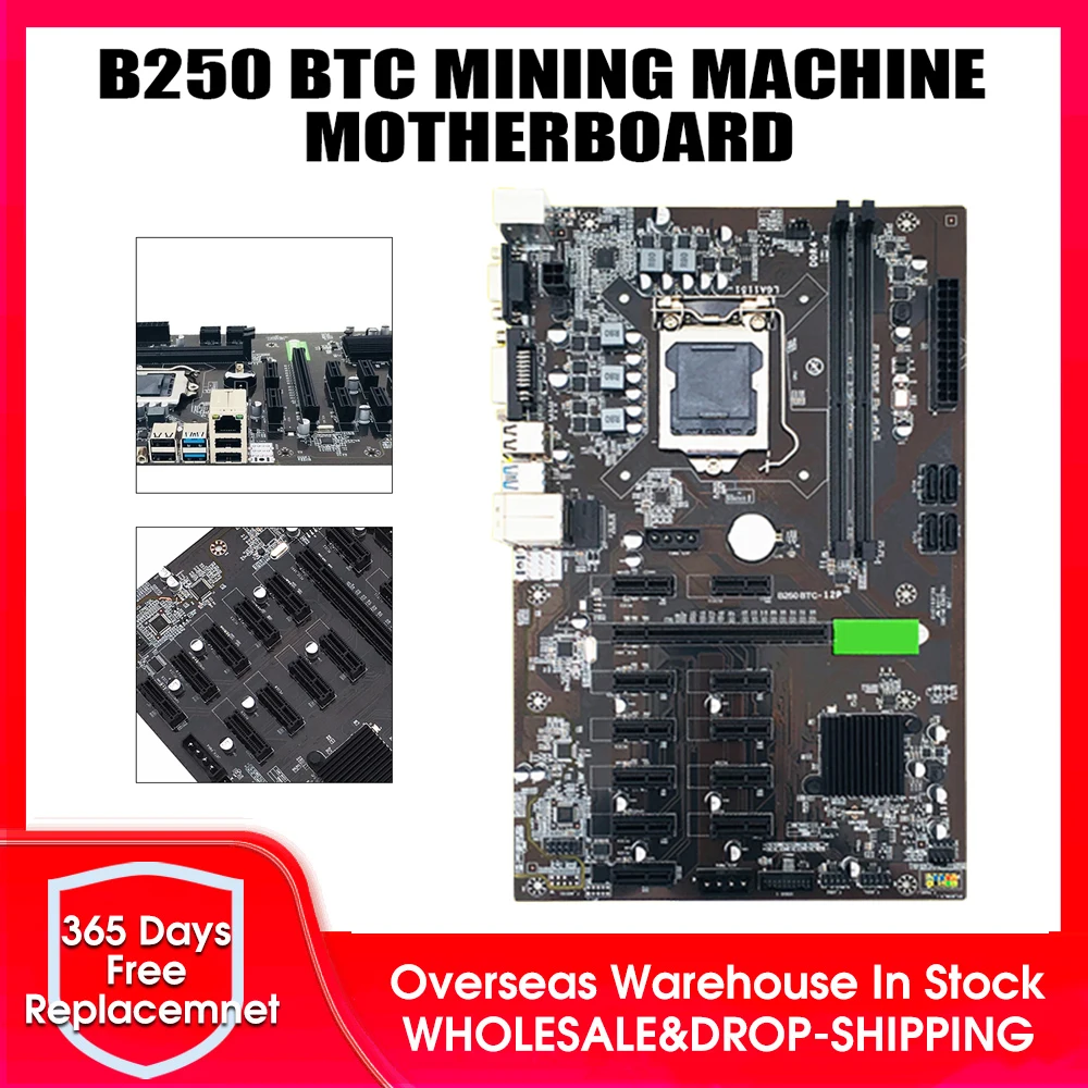 B250 BTC-12P Motherboard For LGA1151 With G3900 CPU 12 PCI-E GPU Slot 8/16 GB 2133MHZ DDR4 Memory 12pcs VER009S Riser Mining Set
B250 BTC-12P Motherboard For LGA1151 With G3900 CPU 12 PCI-E GPU Slot 8/16 GB 2133MHZ DDR4 Memory 12pcs VER009S Riser Mining Set