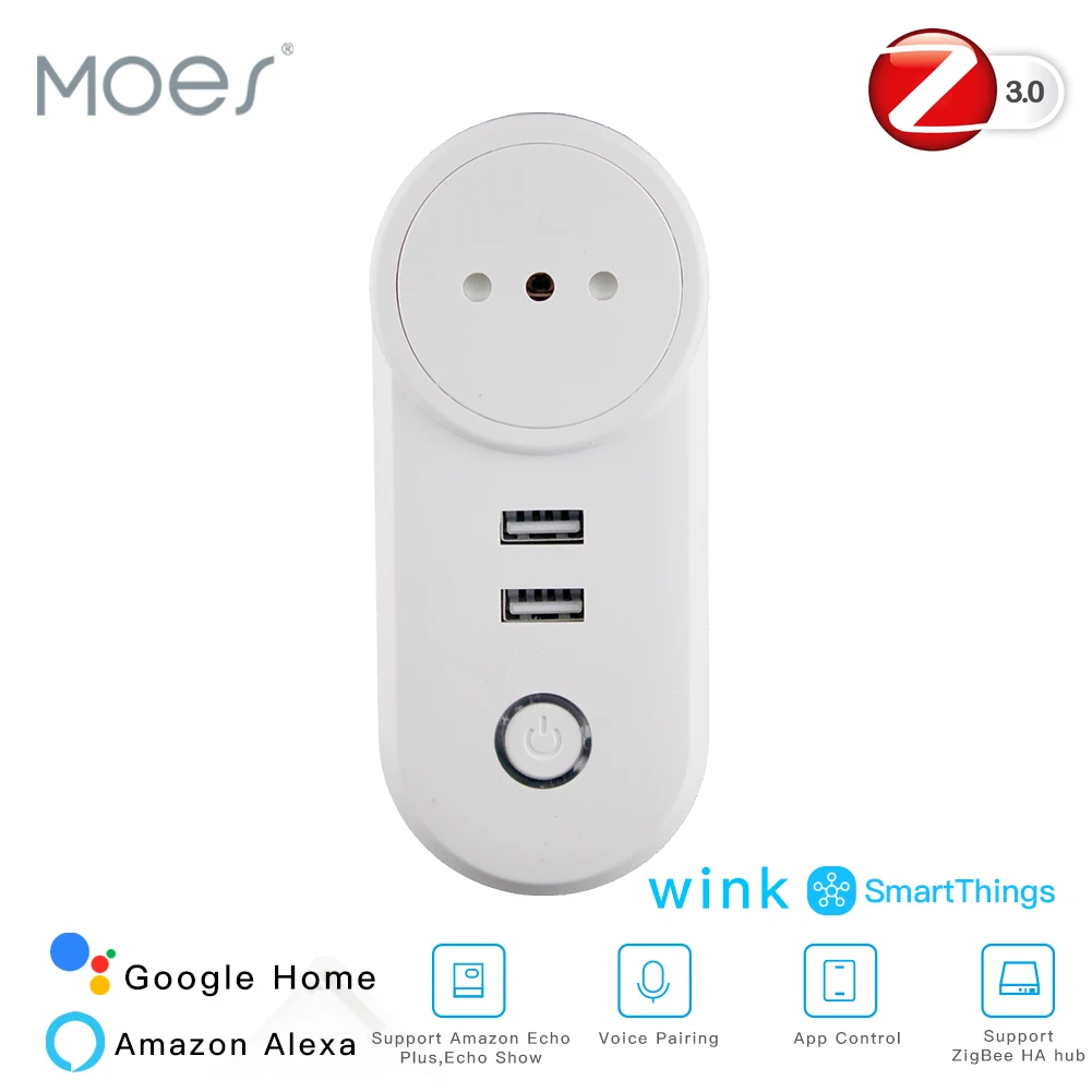 IT ZigBee3.0 Dual USB Wireless Socket Plug SmartThings App Remote Control Echo Plus Voice Control Work with Alexa Google Home
IT ZigBee3.0 Dual USB Wireless Socket Plug SmartThings App Remote Control Echo Plus Voice Control Work with Alexa Google Home
