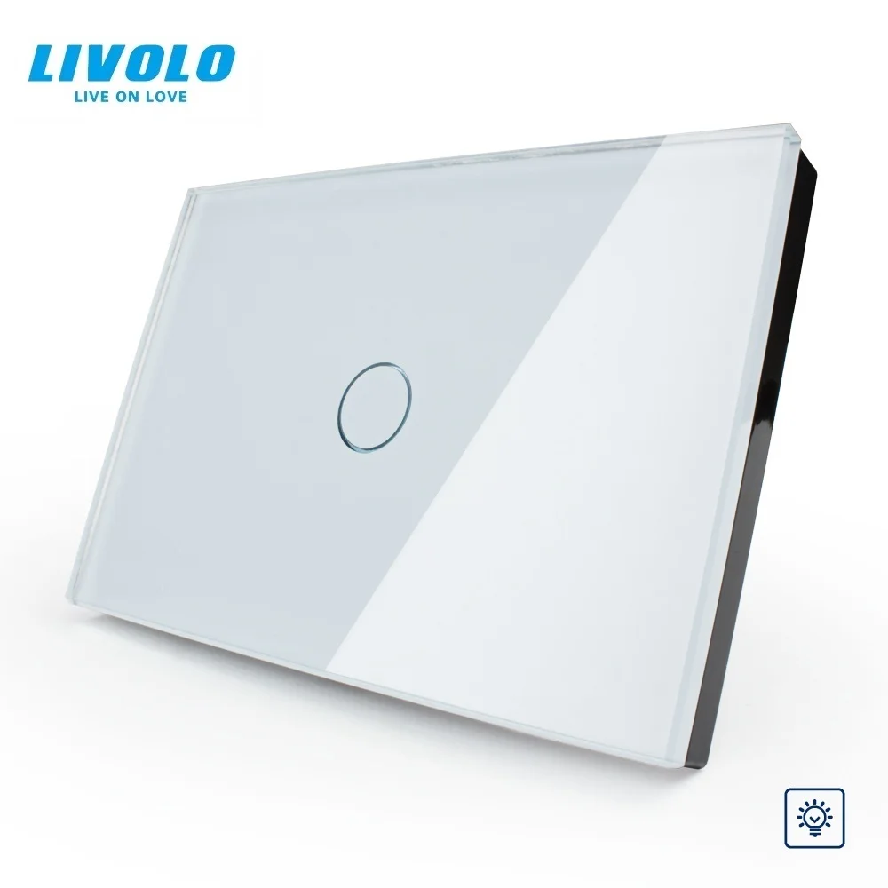 

Livolo Smart Home US/AU standard, White Glass Panel Dimmer Wall Switch, Light Home 1 Gang 1 Way VL-C301D-81 for Led Light