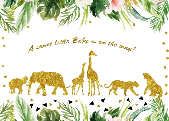 Gold Safari Baby Shower Gold Animal Watercolor Jungle Leaves Photography Backdrop Baby Shower Party Decorations Background
Gold Safari Baby Shower Gold Animal Watercolor Jungle Leaves Photography Backdrop Baby Shower Party Decorations Background