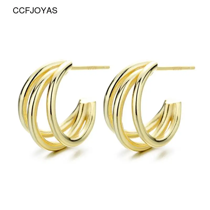 CCFJOYAS 100% High-Quality 925 Sterling Silver Three-line Claw Gold Earrings Simple Banana Shape Hypoallergenic Stud Earrings
CCFJOYAS 100% High-Quality 925 Sterling Silver Three-line Claw Gold Earrings Simple Banana Shape Hypoallergenic Stud Earrings