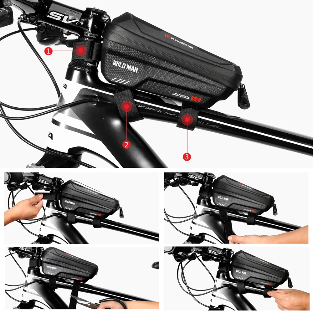 WILD MAN New Bike Bag Frame Front Top Tube Cycling Bag Waterproof 6.6in Phone Case Touchscreen Bag MTB Pack Bicycle Accessories
WILD MAN New Bike Bag Frame Front Top Tube Cycling Bag Waterproof 6.6in Phone Case Touchscreen Bag MTB Pack Bicycle Accessories