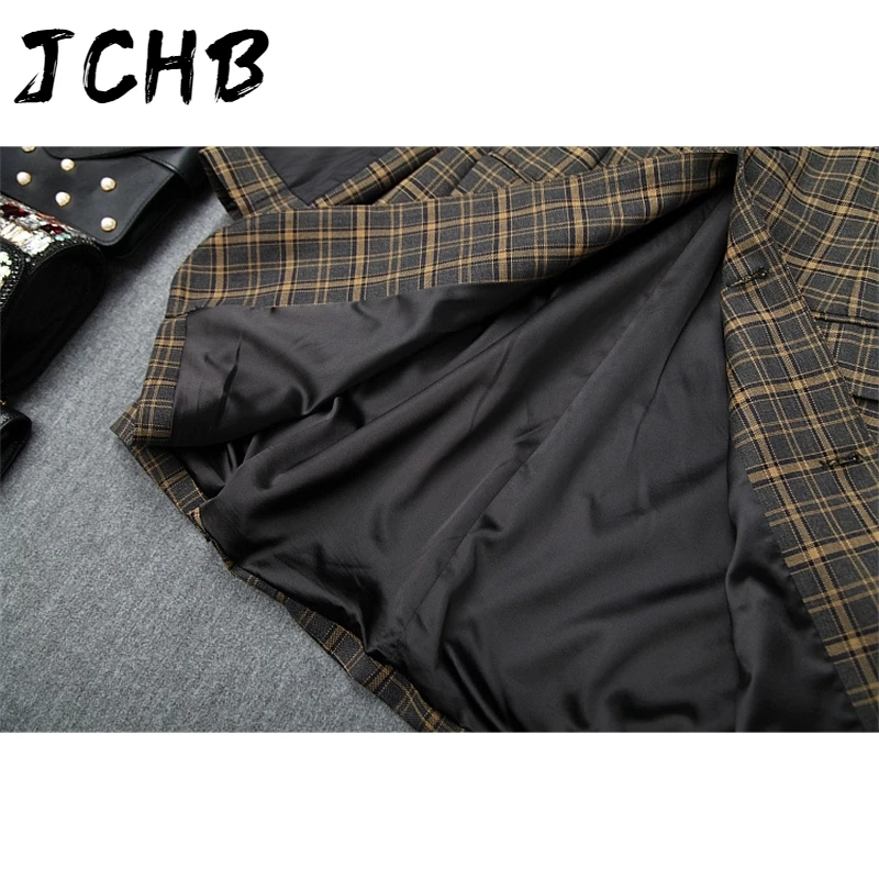 winter autumn 2021 women vintage plaid irredular long blazer OL single breasted bag belt patchwork blazers coats Y774 
winter autumn 2021 women vintage plaid irredular long blazer OL single breasted bag belt patchwork blazers coats Y774