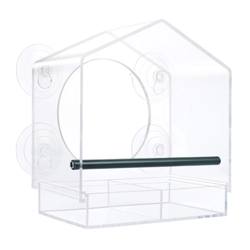 Acrylic Bird Feeder Window Mount Weatherproof with Shield Roof and Drain Holes
Acrylic Bird Feeder Window Mount Weatherproof with Shield Roof and Drain Holes