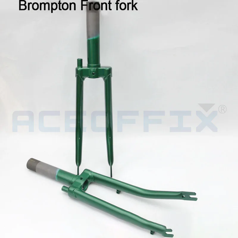ACEOFFIX Brompton folding bike front fork 74mm open width chrome molybdenum steel 580g Postal green 
ACEOFFIX Brompton folding bike front fork 74mm open width chrome molybdenum steel 580g Postal green