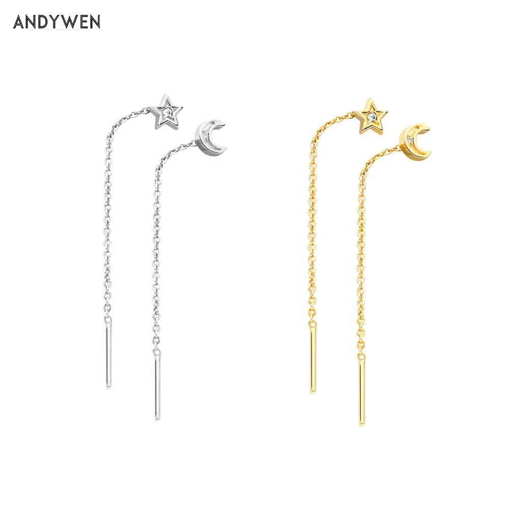 Серьги ANDYWEN из стерлингового серебра 925 пробы, Золотая Звезда, луна, нитка, женская маленькая мода, Длинные Роскошные ювелирные изделия с кри...
Серьги ANDYWEN из стерлингового серебра 925 пробы, Золотая Звезда, луна, нитка, женская маленькая мода, Длинные Роскошные ювелирные изделия с кри...