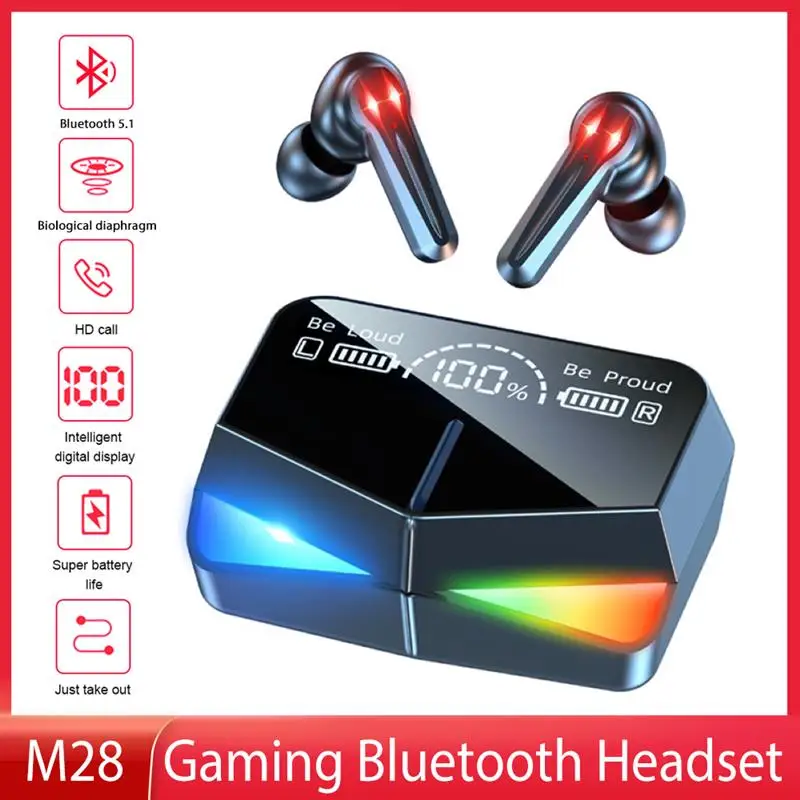 M28 TWS Bluetooth 5.1 Earphones with Mic Wireless In Ear Low Latency Audio Sound Gaming Earbuds for Android iOS Phones
M28 TWS Bluetooth 5.1 Earphones with Mic Wireless In Ear Low Latency Audio Sound Gaming Earbuds for Android iOS Phones
