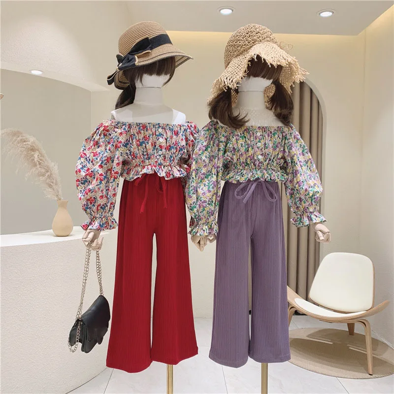 2021 Autumn New Girls' Clothing Sets Korean Style Costumes Floral High Waist Top+Wide Leg Pants Baby Kids Suit Children Clothing
2021 Autumn New Girls' Clothing Sets Korean Style Costumes Floral High Waist Top+Wide Leg Pants Baby Kids Suit Children Clothing