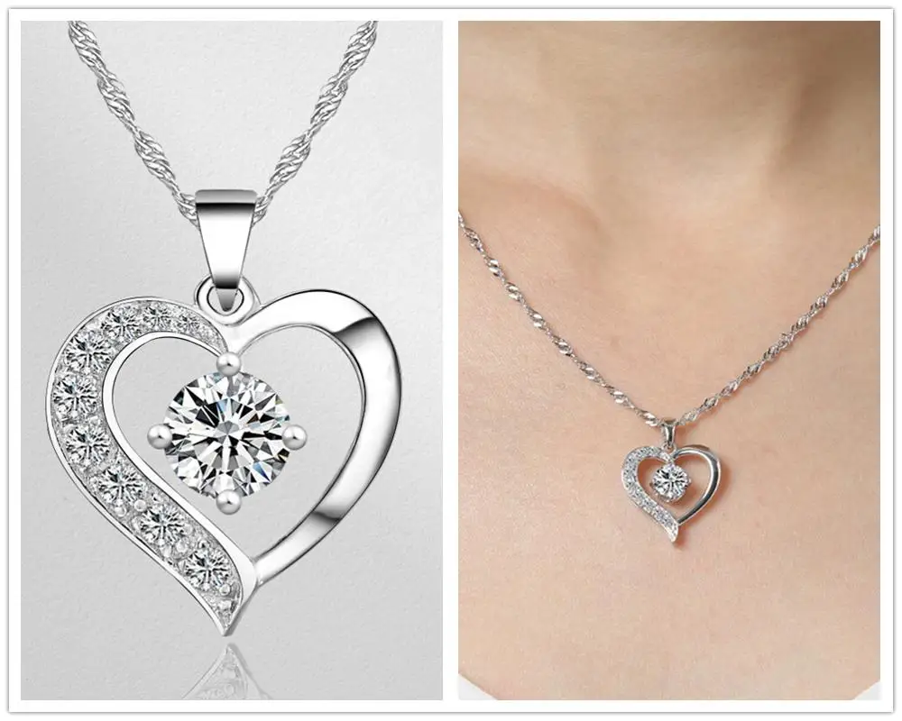 Bright Crystal Heart Pendant Necklace For Women Jewelry Classic CZ Stone Female Silver 925 Necklace Girl Bride Wedding Bijou
Bright Crystal Heart Pendant Necklace For Women Jewelry Classic CZ Stone Female Silver 925 Necklace Girl Bride Wedding Bijou