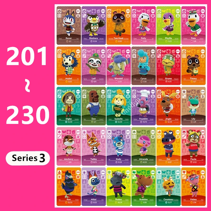 Animal Croxing 201~230 Series 3 Animal Card NFC Tag Ntag215 Card For Switch NS Game 2021 New Data Setting
Animal Croxing 201~230 Series 3 Animal Card NFC Tag Ntag215 Card For Switch NS Game 2021 New Data Setting