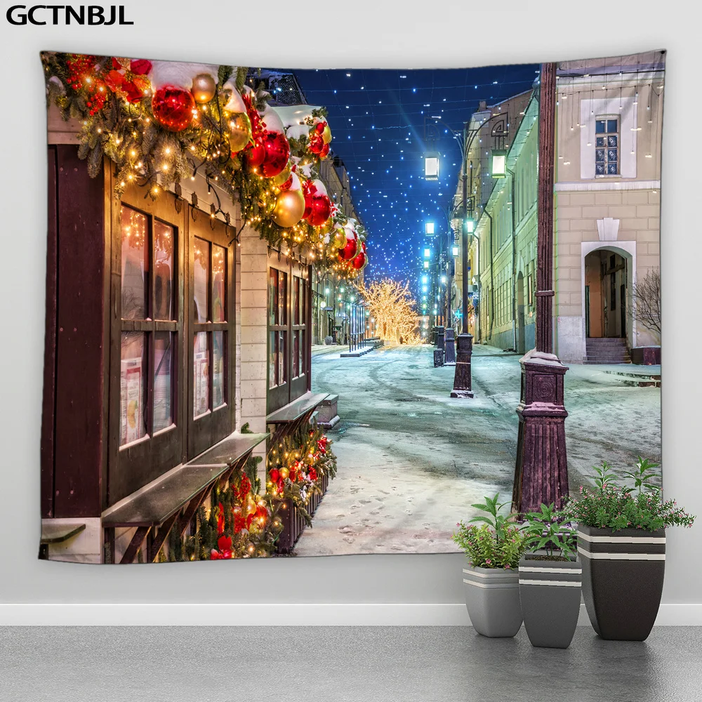 

Xmas Tapestry Merry Christmas Snowman Printed Large Wall Hanging Carpet Cloth Bed Blanket Home Room Decor Throw Rug Tapestries