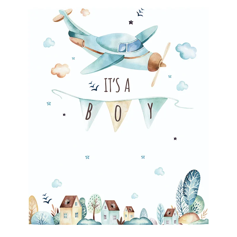 Airplane Fairy Tale Town Art Decal Cartoon Watercolor DIY Wall Sticker Children's Kindergarten Decoration Its A Boy Baby Shower
Airplane Fairy Tale Town Art Decal Cartoon Watercolor DIY Wall Sticker Children's Kindergarten Decoration Its A Boy Baby Shower