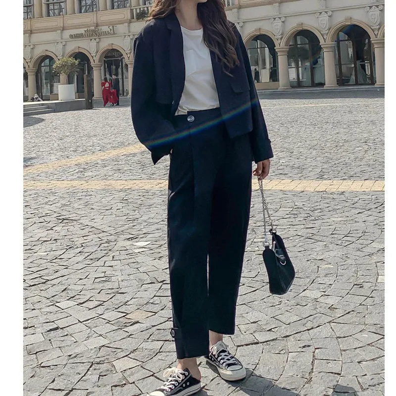 Balck Casual Women Sets Autumn Long Sleeve Blazers With Wide Leg Pants Set Elegant Lace-Up 2 Piece Trousers Set
Balck Casual Women Sets Autumn Long Sleeve Blazers With Wide Leg Pants Set Elegant Lace-Up 2 Piece Trousers Set