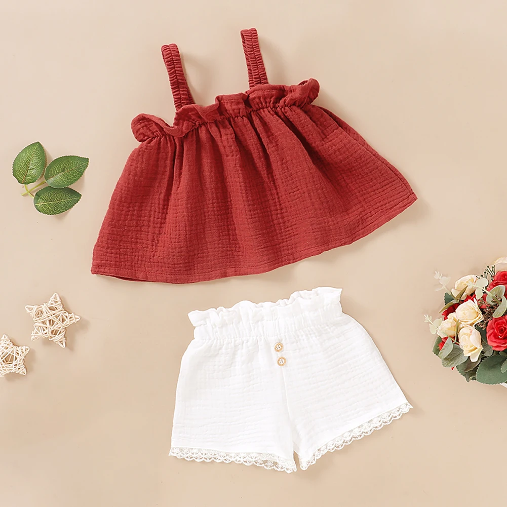 2pcs/Set Solid Clothing Set Kids Cotton Daily Sleeveless Square Collar Tops Shorts Summer Baby Girls Casual Outfits
2pcs/Set Solid Clothing Set Kids Cotton Daily Sleeveless Square Collar Tops Shorts Summer Baby Girls Casual Outfits