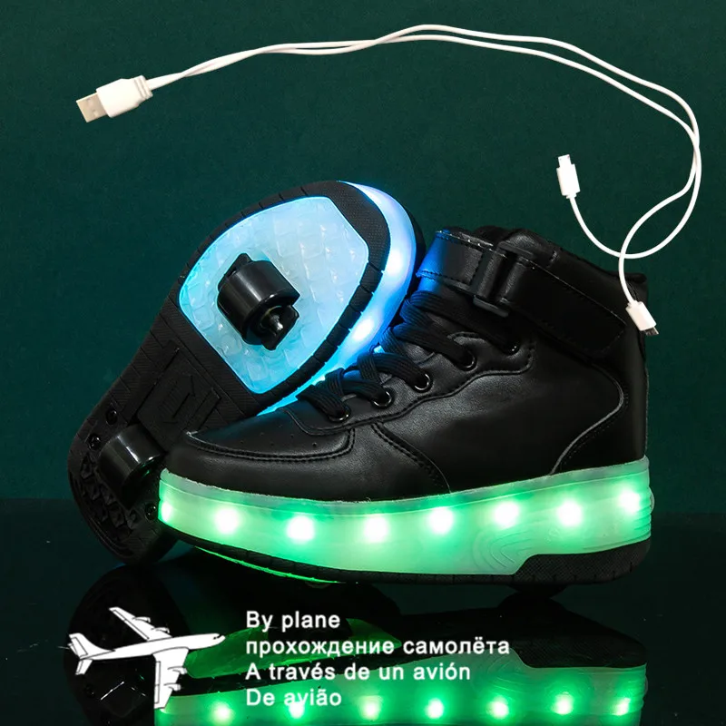 Size 30-37 Roller Sneakers for Kids Boys LED Light Up Shoes with Double Wheels USB Charging Skate Shoes for Children Boys Girls
Size 30-37 Roller Sneakers for Kids Boys LED Light Up Shoes with Double Wheels USB Charging Skate Shoes for Children Boys Girls