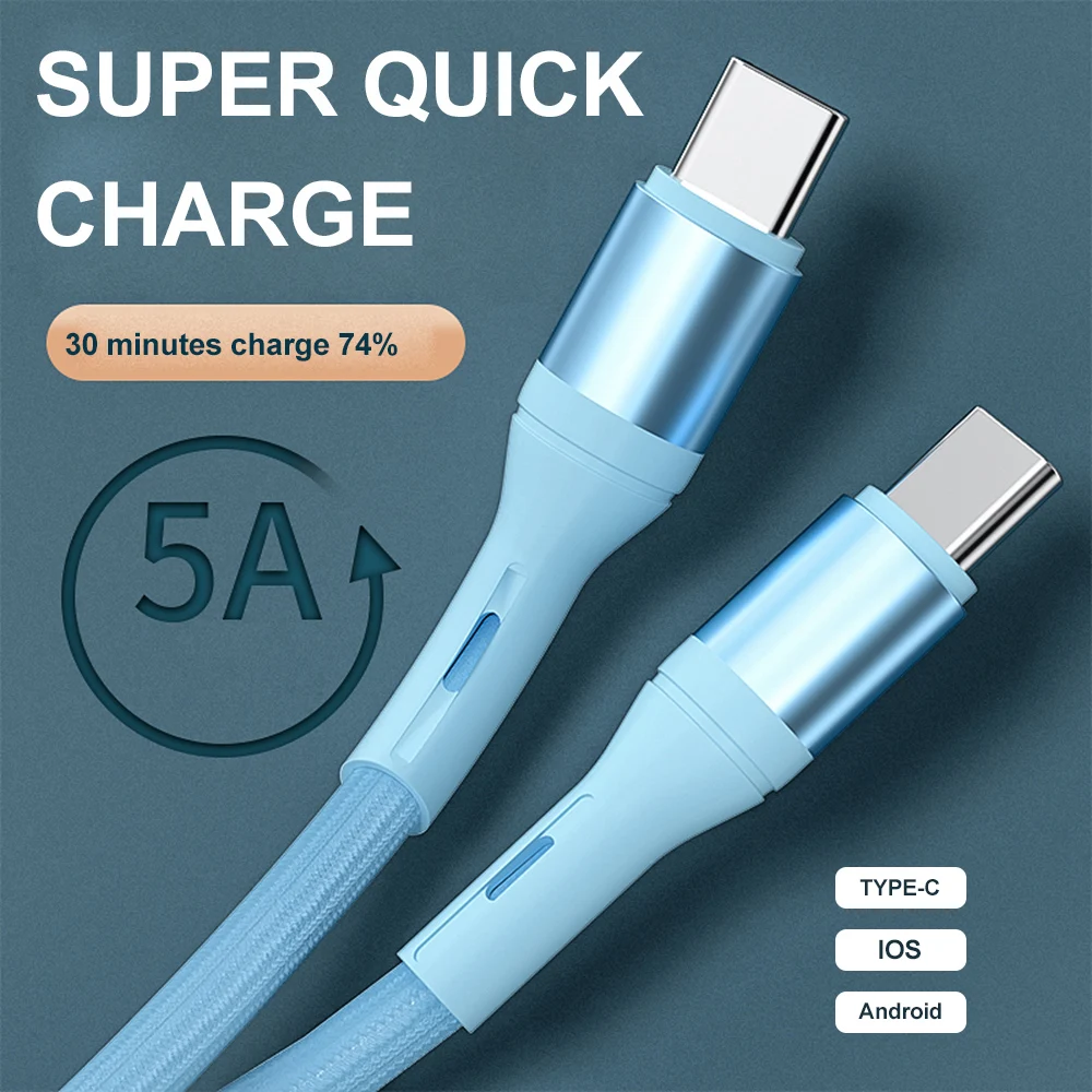 5A Micro USB iOS Type C Interface Quick Charger Cable Smart Phone Data Sync Fast Charging Cord For iPhone Android Mobile Phone
5A Micro USB iOS Type C Interface Quick Charger Cable Smart Phone Data Sync Fast Charging Cord For iPhone Android Mobile Phone