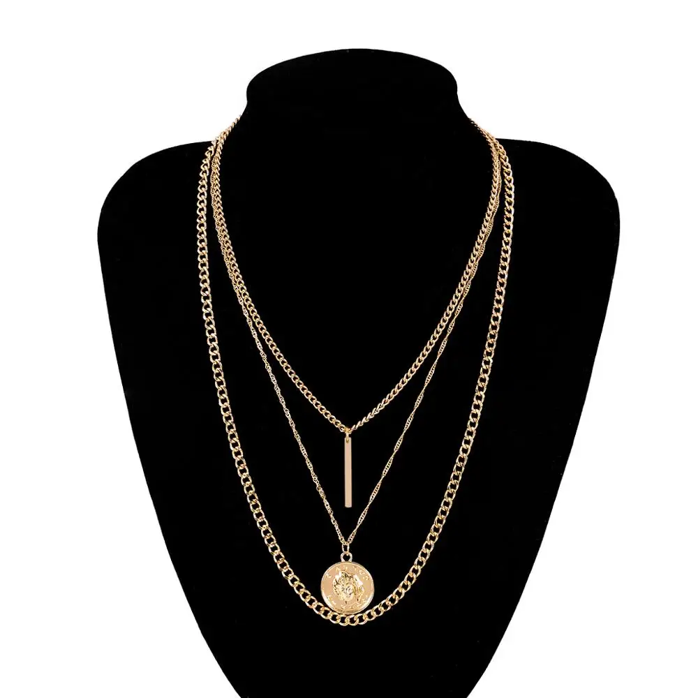 IngeSight.Z 3Pcs/Set Neo Gothic Carved Coin Pendant Necklace Multi Layered Gold Color Strip Choker Necklace Collar Women Jewelry
IngeSight.Z 3Pcs/Set Neo Gothic Carved Coin Pendant Necklace Multi Layered Gold Color Strip Choker Necklace Collar Women Jewelry