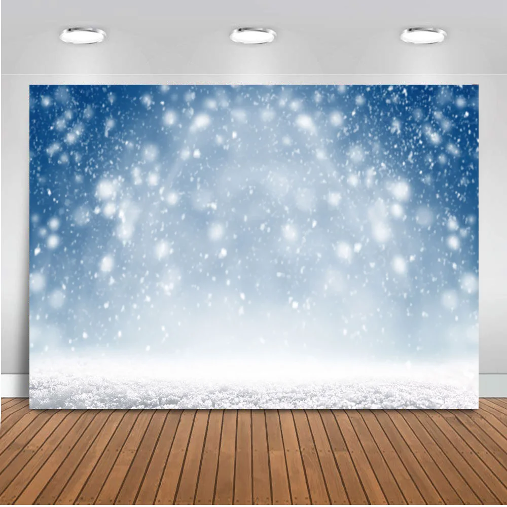 

Блестящий Фон для портретной фотосъемки с изображением зимы детского дня рождения Зимняя Страна Чудес боке снежинка фон для фотостудии